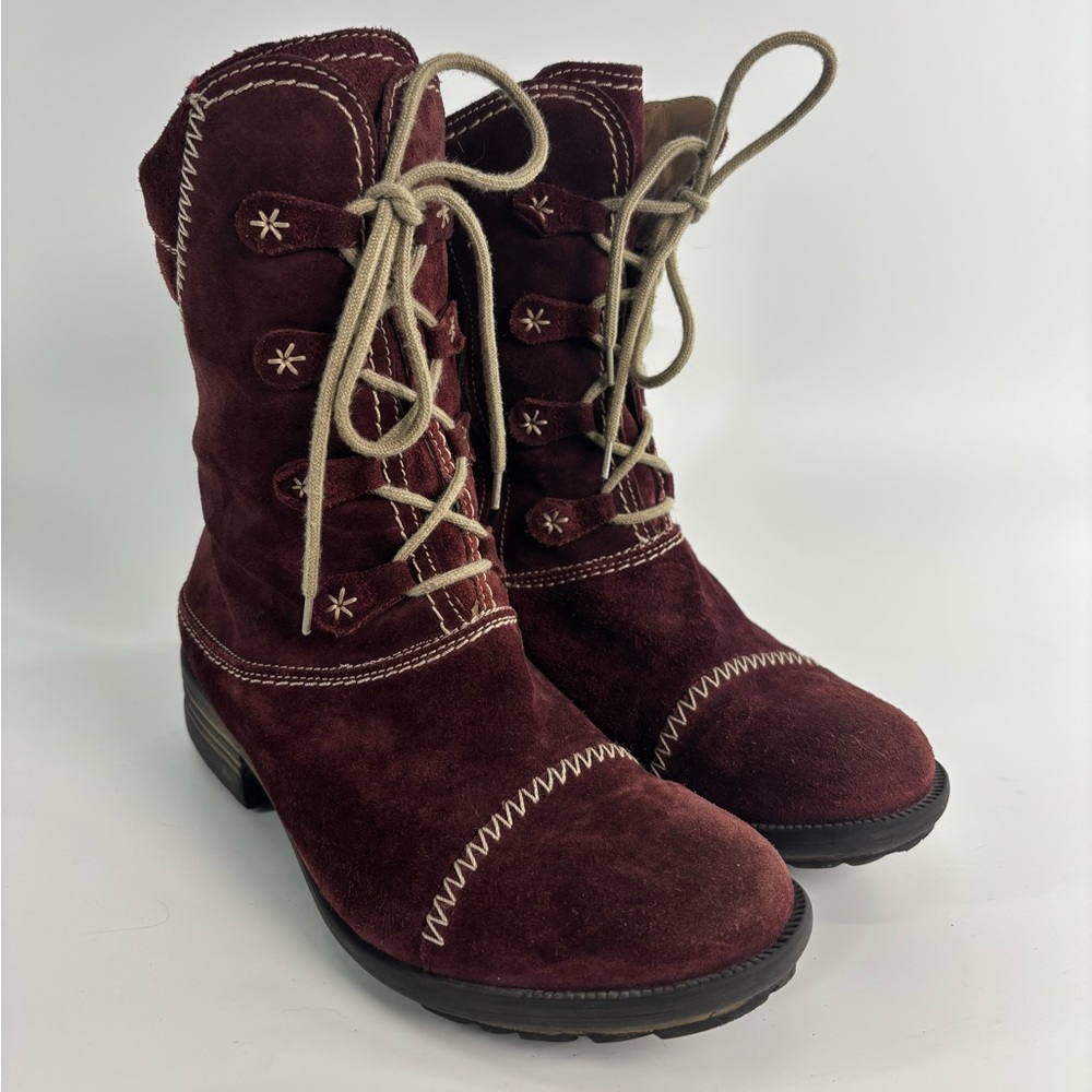 Josef Seibel Palima lace up low heel suede boots 
Size EU 39 US 8.5 red - Picture 2 of 13